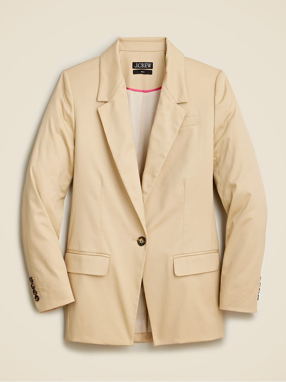 J. Crew Willa Single Button Cotton Blazer in Lightweight Chino Women Size 4